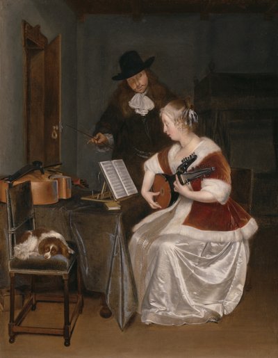 Musiklektionen af Gerard ter Borch