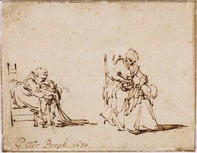 To undersøgelser af en kvinde, der vasker et barn af Gerard ter Borch
