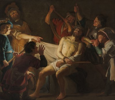 Kristus kronet med torne (Matt 27:27-31) af Gerard van Honthorst