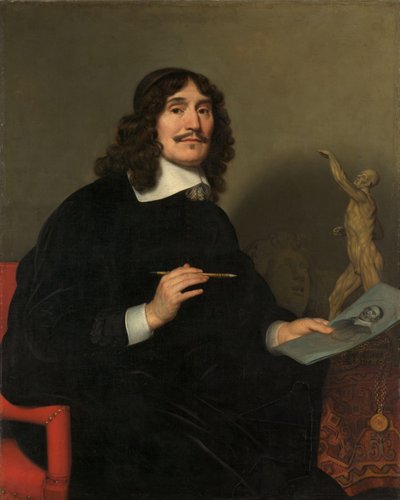 Portræt af en kunstner af Gerard van Honthorst