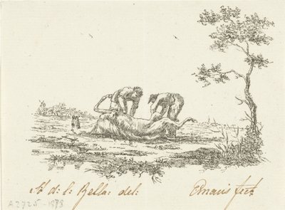 To hestehudere skinnerne af Gerardus Emaus de Micault (signed by artist)