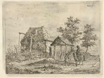 Kavalerist på gården Hesteartilleristen og bonden af Gerardus Emaus de Micault