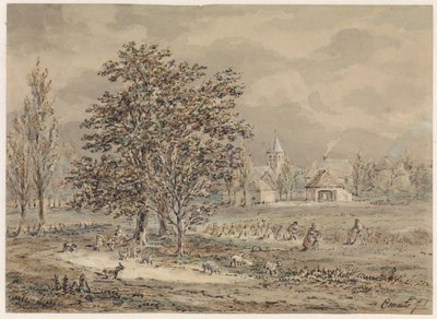 Udsigt over landsbyen Zoelmond af Gerardus Emaus de Micault