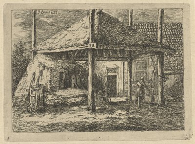 Høstak Tag på en høstak i Pernis af Gerardus Emaus de Micault