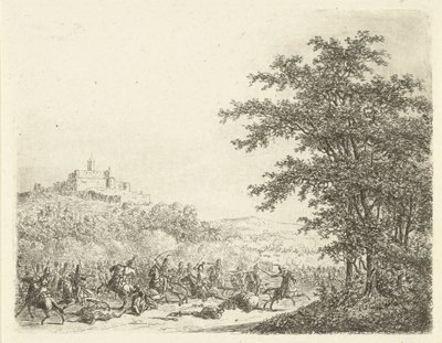 Ridekamp ved fæstningen Königstein Møde i Königstein af Gerardus Emaus de Micault