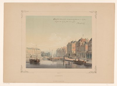 Udsigt over Aalmarkt i Leiden Aalmarkt (titel på objekt) af Gerardus Johannes Bos