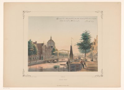 Udsigt over Oude Vest i Leiden Gammel vest (titel på objekt) af Gerardus Johannes Bos