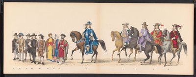 Masquerade of the Leiden Students, 1875 (plade 15) Maskerade afholdt af medlemmerne af Leidens studentkorps den 15. juni 1875 til fejring af 300-året for Leidsche Hoogeschool, forestillende Leidsche Hoogeschool, afbildet i af Gerardus Johannes Bos