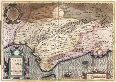 Andalusien, Spanien (gravering af Gerardus Mercator
