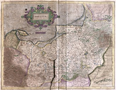 Antik kort over Polen - i dag Litauen (gravering af Gerardus Mercator