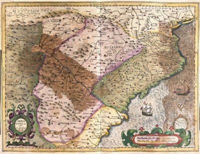 Aragon og Catalonien, Spanien (gravering af Gerardus Mercator