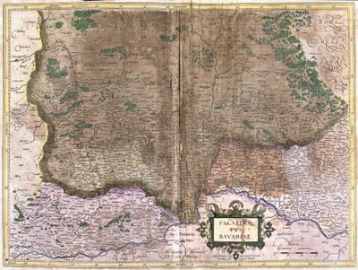 Bayern, Tyskland (gravering af Gerardus Mercator