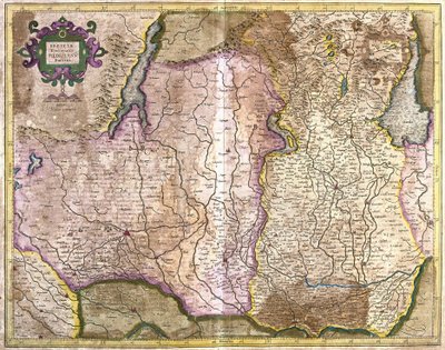 Brescia og Milano, Italien (gravering af Gerardus Mercator