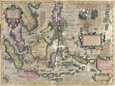 Østindien med Borneo og Filippinerne (gravering af Gerardus Mercator