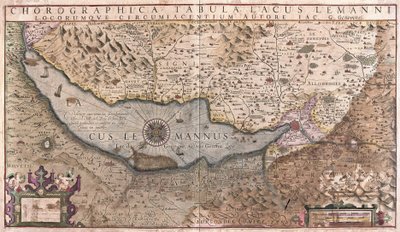 Geneva Lake, Schweiz (gravering af Gerardus Mercator