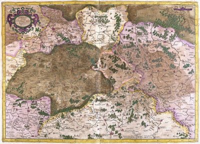 Tyskland, Tjekkoslovakiet og Polen (gravering af Gerardus Mercator