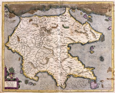 Grækenland og Peloponnes (gravering af Gerardus Mercator