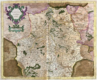 Hessen, Kassel, Tyskland (gravering af Gerardus Mercator