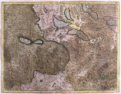 Søer i Schweiz (gravering af Gerardus Mercator