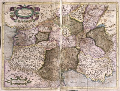 Limousine, Languedoc, Auvergne, Bourgogne og Provence, Sydfrankrig af Gerardus Mercator