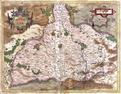 Moravia, Tjekkiet (gravering af Gerardus Mercator