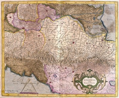 Romagna med Parma, Italien (gravering af Gerardus Mercator