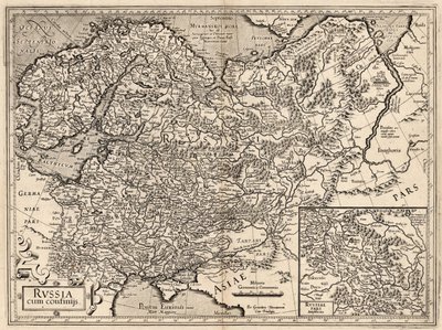 Rusland cum Confinijs. Kort over Rusland, 1587. af Gerardus Mercator