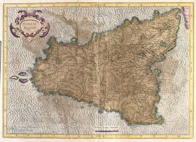 Sicilien, Italien (gravering af Gerardus Mercator