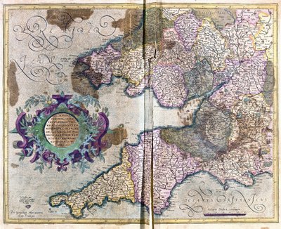 Sydvestengland (gravering af Gerardus Mercator