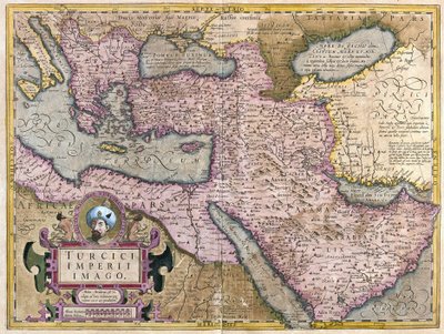 Tyrkiet, Balkan, det nordøstlige Afrika, Arabien og Mellemøsten (gravering af Gerardus Mercator