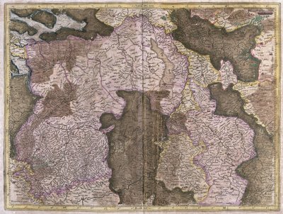 Unavngivet kort over Brabant: Belgien og Holland (gravering af Gerardus Mercator