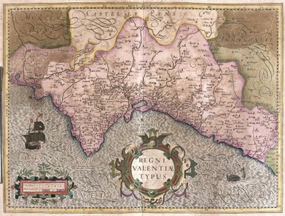 Valencia, Spanien (gravering af Gerardus Mercator