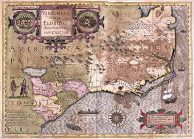 Virginia og Florida (gravering af Gerardus Mercator