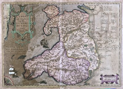 Wales, Storbritannien (gravering af Gerardus Mercator