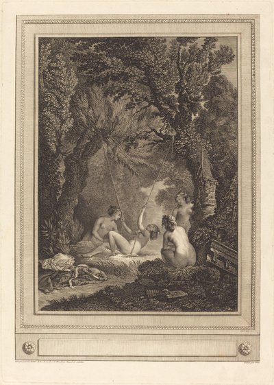 Den mystiske gynge af Geraud Vidal after Nicolas Lavreince