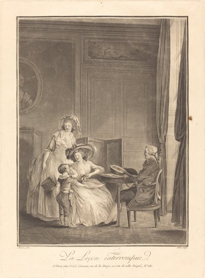 Den afbrudte lektion af Geraud Vidal after Nicolas Lavreince