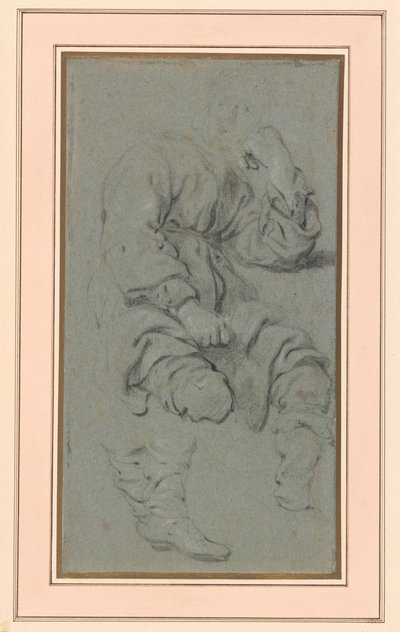 Studie af en siddende mand, for en figur i maleriet af profeten Elisha og den sunnimittiske kvinde på Karmelbjerget (Nationalmuseet, Warszawa inv. M.Ob.551 MNW) af Gerbrand van den Eeckhout