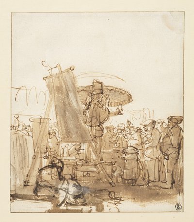 Kvaksalver taler til en folkemængde, ca. 1637 af Gerbrandt van den Eeckhout