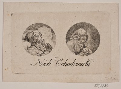 Blad med to tondoportrætter af Gerhard Ludvig Lahde
