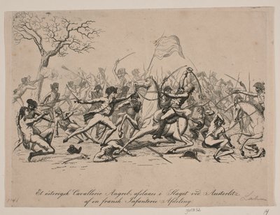 Et østrigsk cavalleria angreb af lås i slaget ved Austerlitz af Gerhard Ludvig Lahde