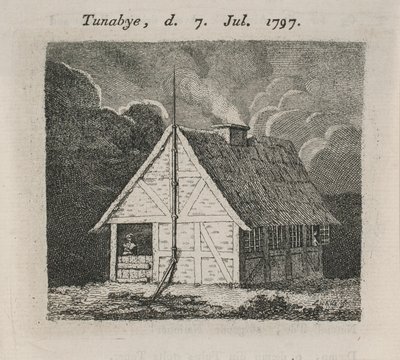 Hus med lynafleder af Gerhard Ludvig Lahde