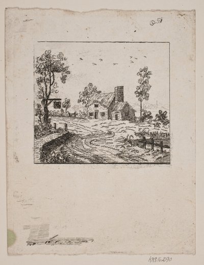 Landskab med kro af Gerhard Ludvig Lahde