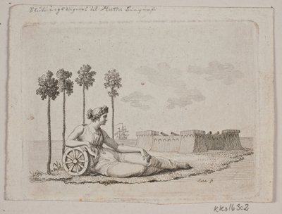 Liggende kvinde ved fort af Gerhard Ludvig Lahde