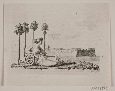 Liggende kvinde ved fort af Gerhard Ludvig Lahde