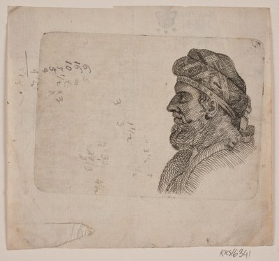 Studiehoved af gammel mand i profil af Gerhard Ludvig Lahde