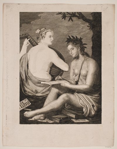Terpsichore et Kalliope af Gerhard Ludvig Lahde