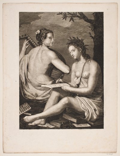 Terpsichore et Kalliope af Gerhard Ludvig Lahde