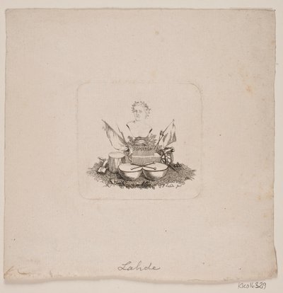 Vignet med buste af Sophron af Gerhard Ludvig Lahde