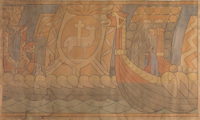 Folkemindetegning, 1895-1898. af Gerhard Munthe