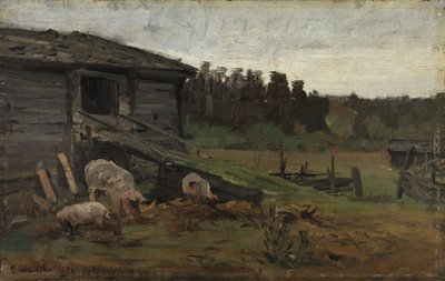 Grisene ved Barn Bridge af Gerhard Munthe